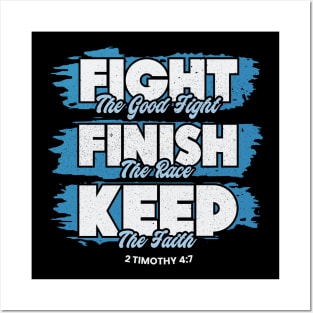 Fight The Good Fight of Faith Bible Verse Christian Posters and Art